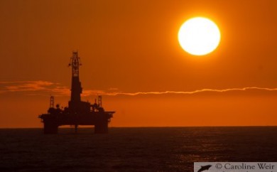 Oil rig in the sunset